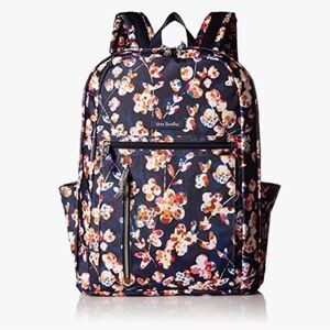 Vera Bradley Backpack Lighten Up Grand Cut Vines Floral School Books